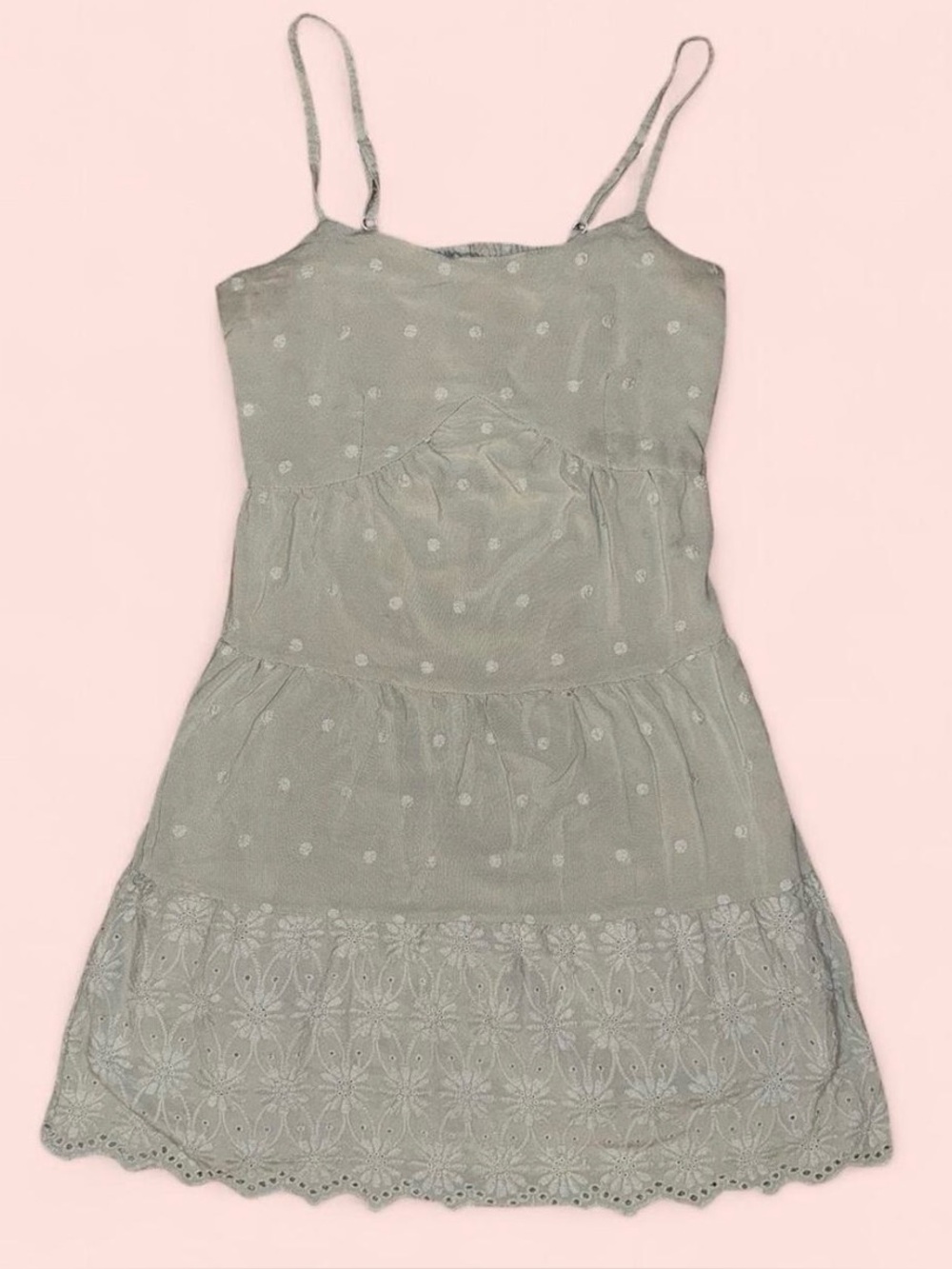 Jessica Simpson Sage Green Eyelet Babydoll Sundress